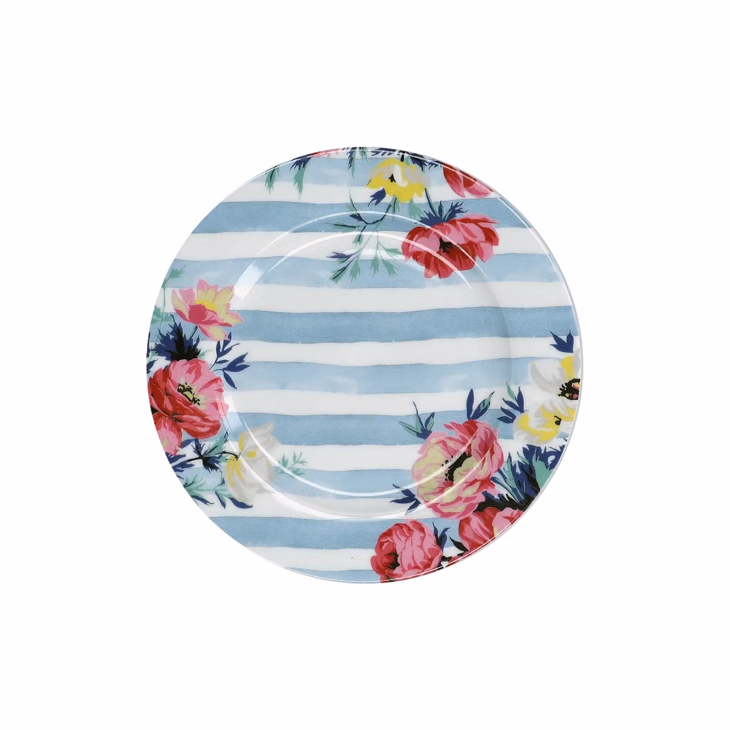 Mikasa Clovelly Set of 4 Floral Porcelain Side Plates, Diameter: 19 cm, Dark Blue and White – 2