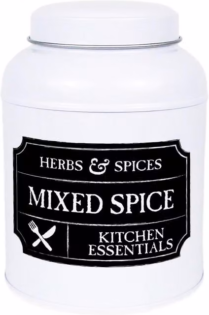 Purely Home Mixed Herbs Canister, Black and White Metal Kitchen Storage Tin, 110g