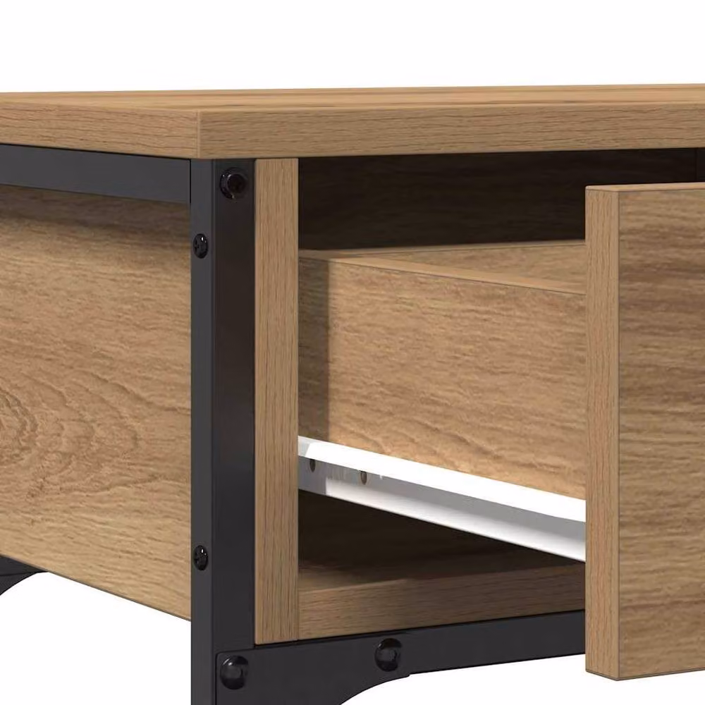 Berkfield Home Traditional Artisan Oak Console Table in Brown, W/D/H: 72.5 x 25 x 75 cm – 5