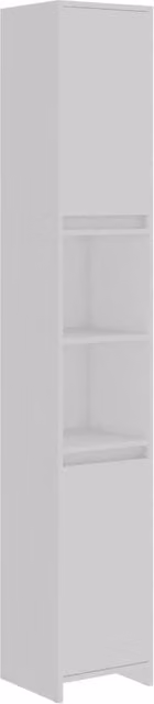 Berkfield Home White Modern Freestanding Bathroom Cabinet with Hinged Doors and Open Shelf, W/D/H: 30 x 30 x 183.5 cm