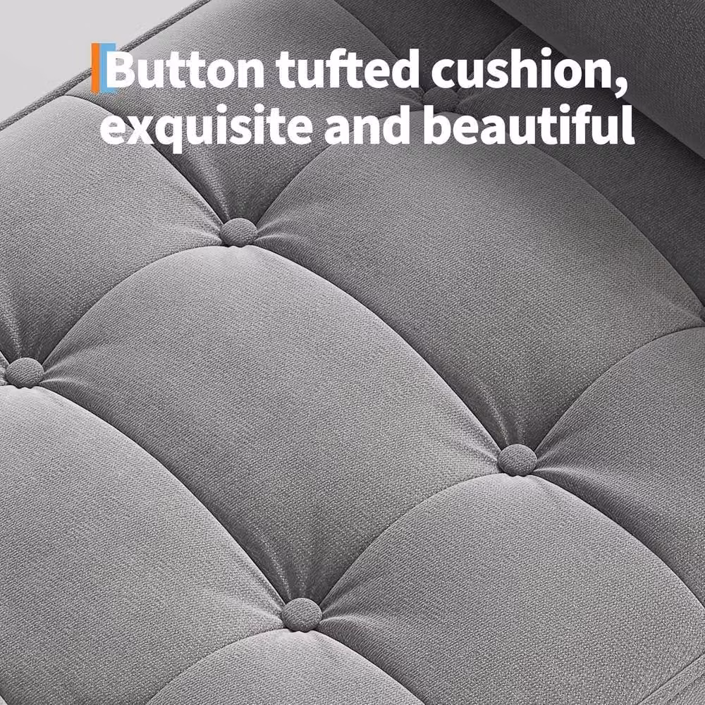 London Boutique Velvet Upholstered Storage Ottoman Bench in Light Grey – 6