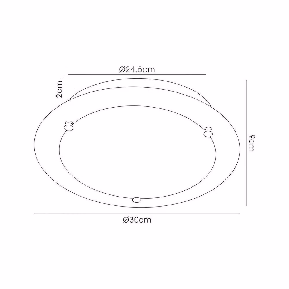 Netlighting Brooklyn Round Flush Ceiling Light in Polished Chrome and Grey, Diameter: 30 cm – 2