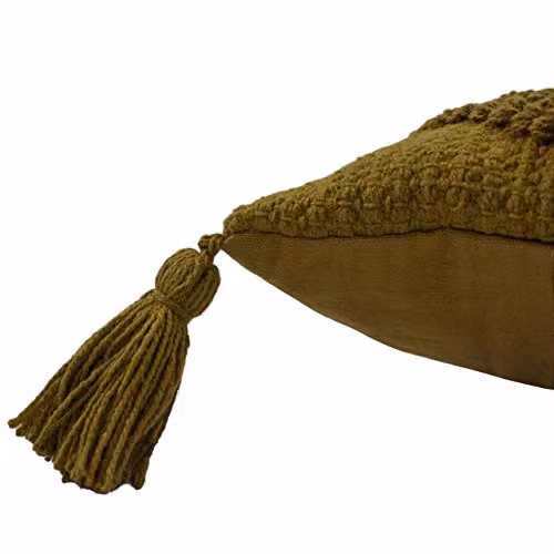 Furn Halmo Tufted Woven Tasselled Square Cushion in Green, W/D/H: 45 x 45 x 45 cm – 3
