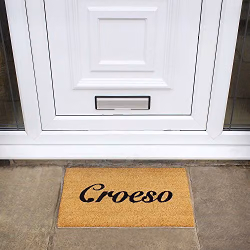 JVL Croesco Design Coir Entrance Door Mat, Brown, W/D/H: 60 x 40 x 1.5 cm – 2