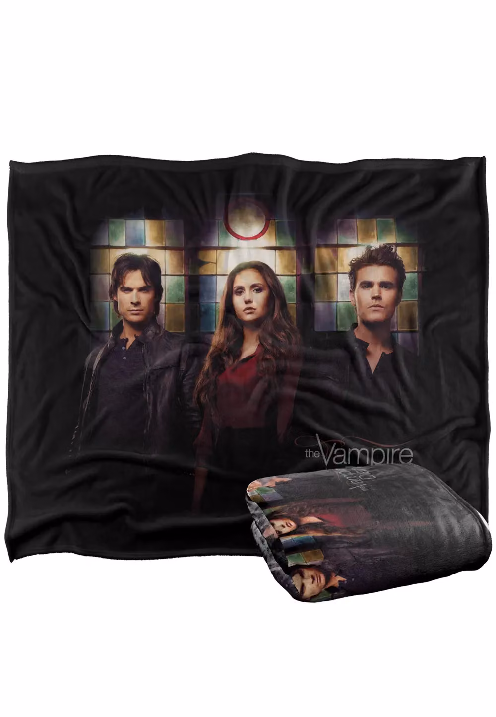 Warner Brothers The Vampire Diaries Stained Windows Silky Touch Super Soft Throw Blanket in White W/D/H: 152.4 x 127.0 cm – 2
