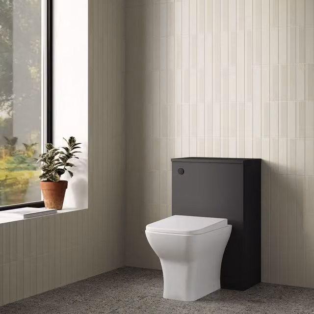 Banyetti Venti Wall Mounted WC Toilet Unit in Matt Black – 1
