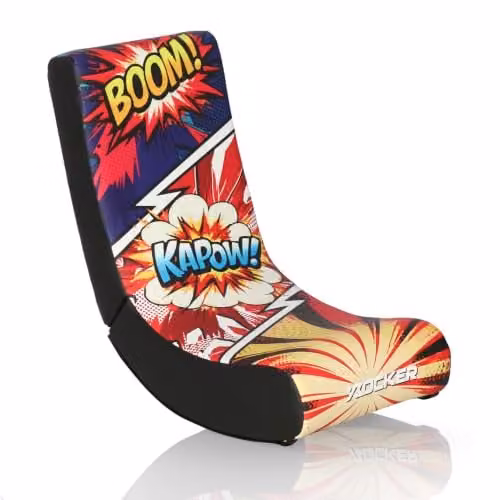 X Rocker Multicolour Abstract Fabric Gaming Floor Rocker Chair for Children – 1