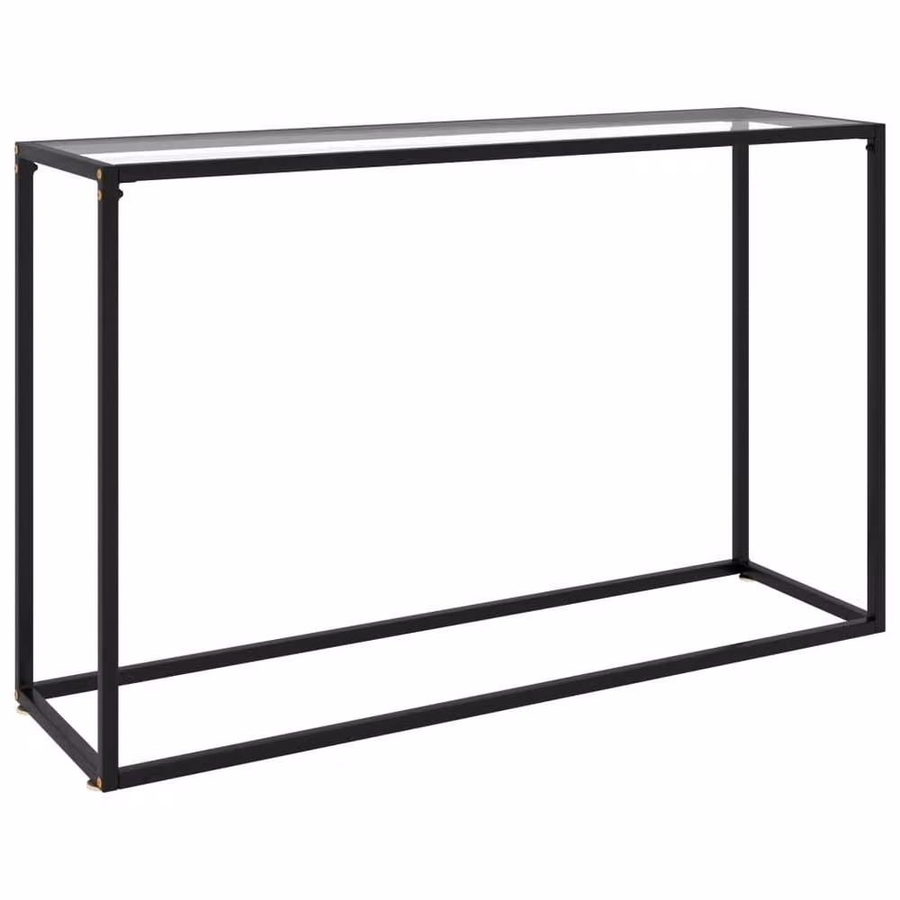 Berkfield Home Modern Console Table in Clear Tempered Glass and Black Metal, W/D/H: 120 x 35 x 75 cm – 2