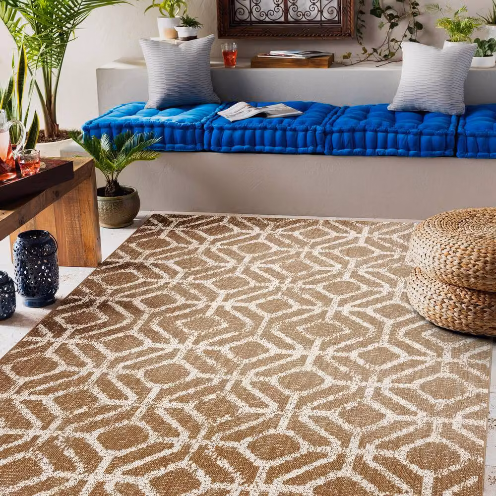 RugsX Beige Flat Weave Polypropylene Rug, W/D/H: 170 x 120 x 0.6 cm – 2