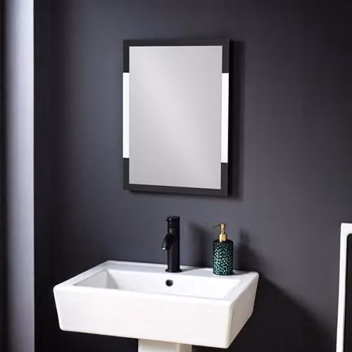 Showerdrape Hampstead Rectangular Wall Mounted Bathroom Mirror with Black Frame and Silver Finish, W: 70 cm, H: 50 cm – 3