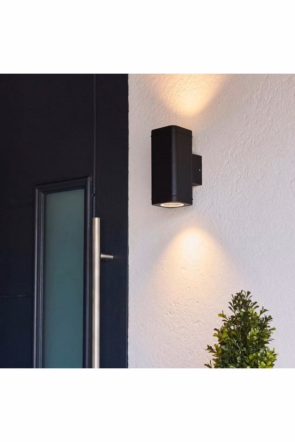 Netlighting Milton Modern Architectural Outdoor Up Down Wall Light in Textured Black Finish with Transparent Glass, IP44 Rated – 3