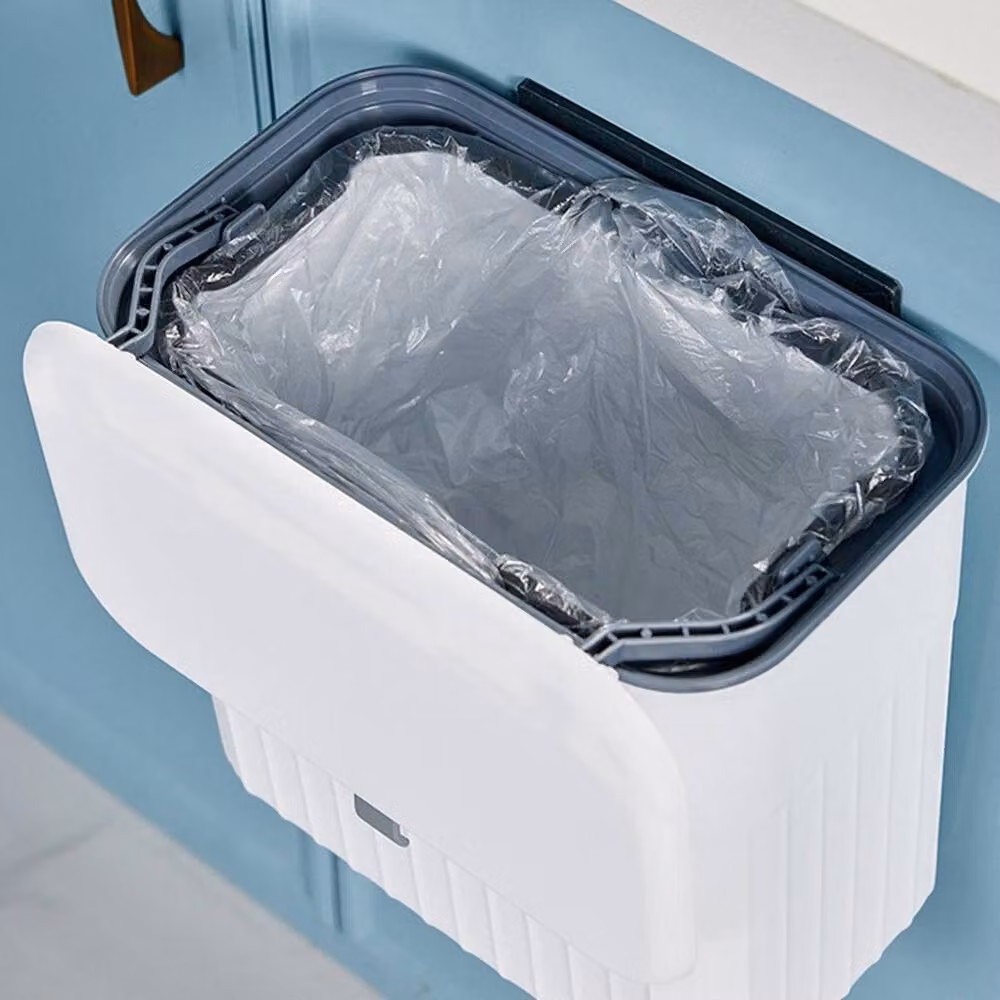 KORVIXA 9L White Wall-Mounted Kitchen Cabinet Cupboard Bin with Flip Lid and Removable Inner Bucket, Width: 100 cm – 3