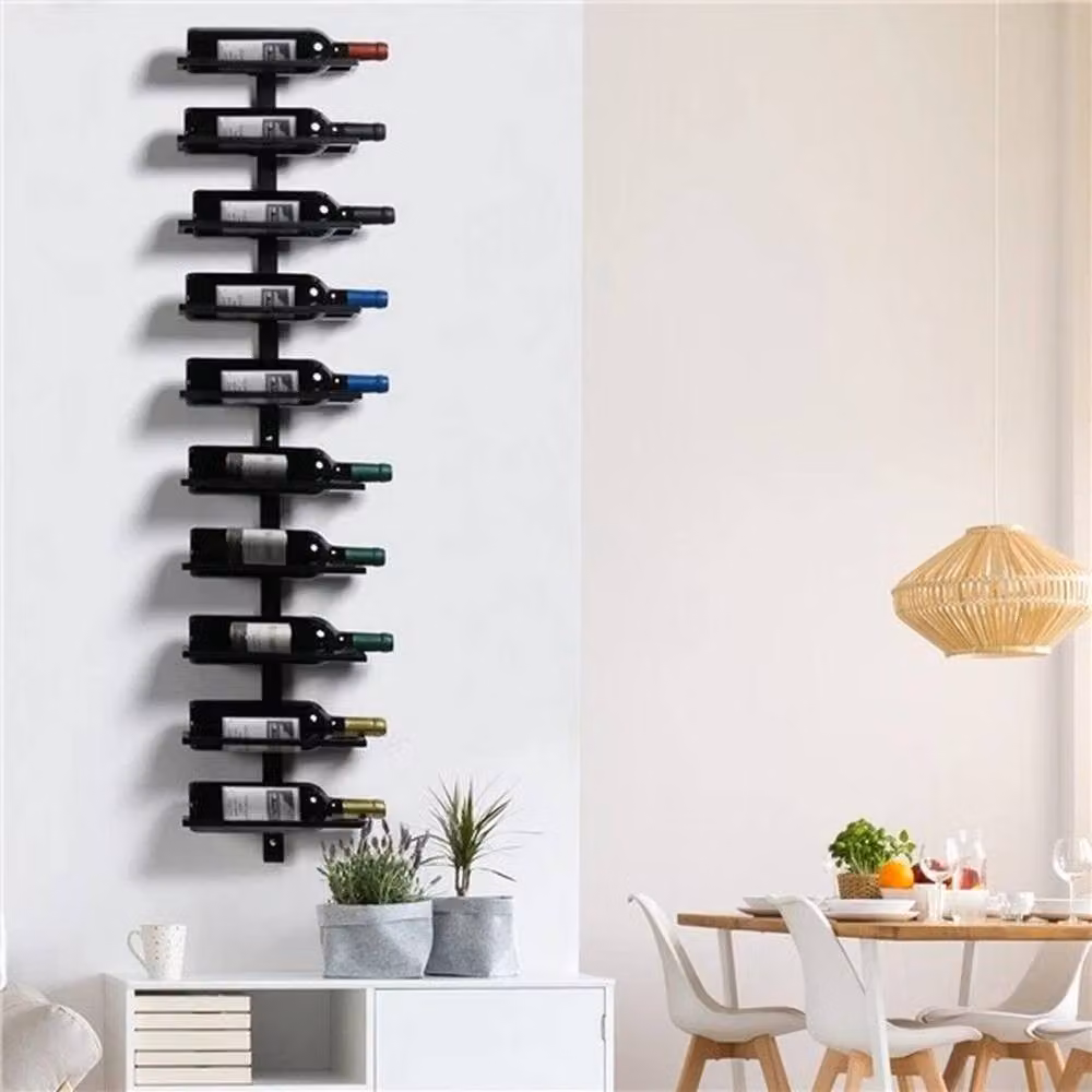 FLAVORA Wall Mounted Metal Wine Storage Rack in Matt Black, W: 100 cm, D: 15 cm, H: 10 cm – 3