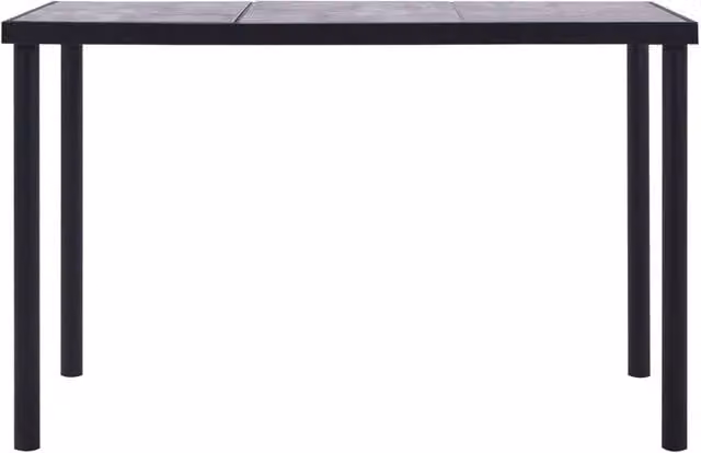 Berkfield Home Modern Rectangular Dining Table in Black and Concrete Grey, W/D/H: 160 x 80 x 75 cm – 1