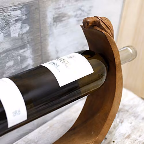 Ancient Wisdom Serenityy Balance Wine Holder Turtle in Brown Wood – 4