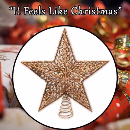 VFM e-Store Gold Metal Christmas Star Tree Topper W: 33 cm, H: 29 cm – 5