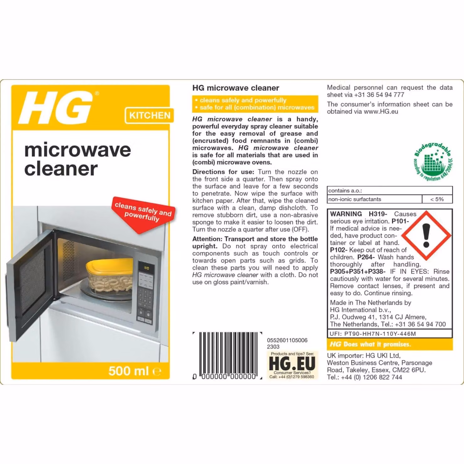 HGL HG Microwave Cleaner 500ml in White – 2