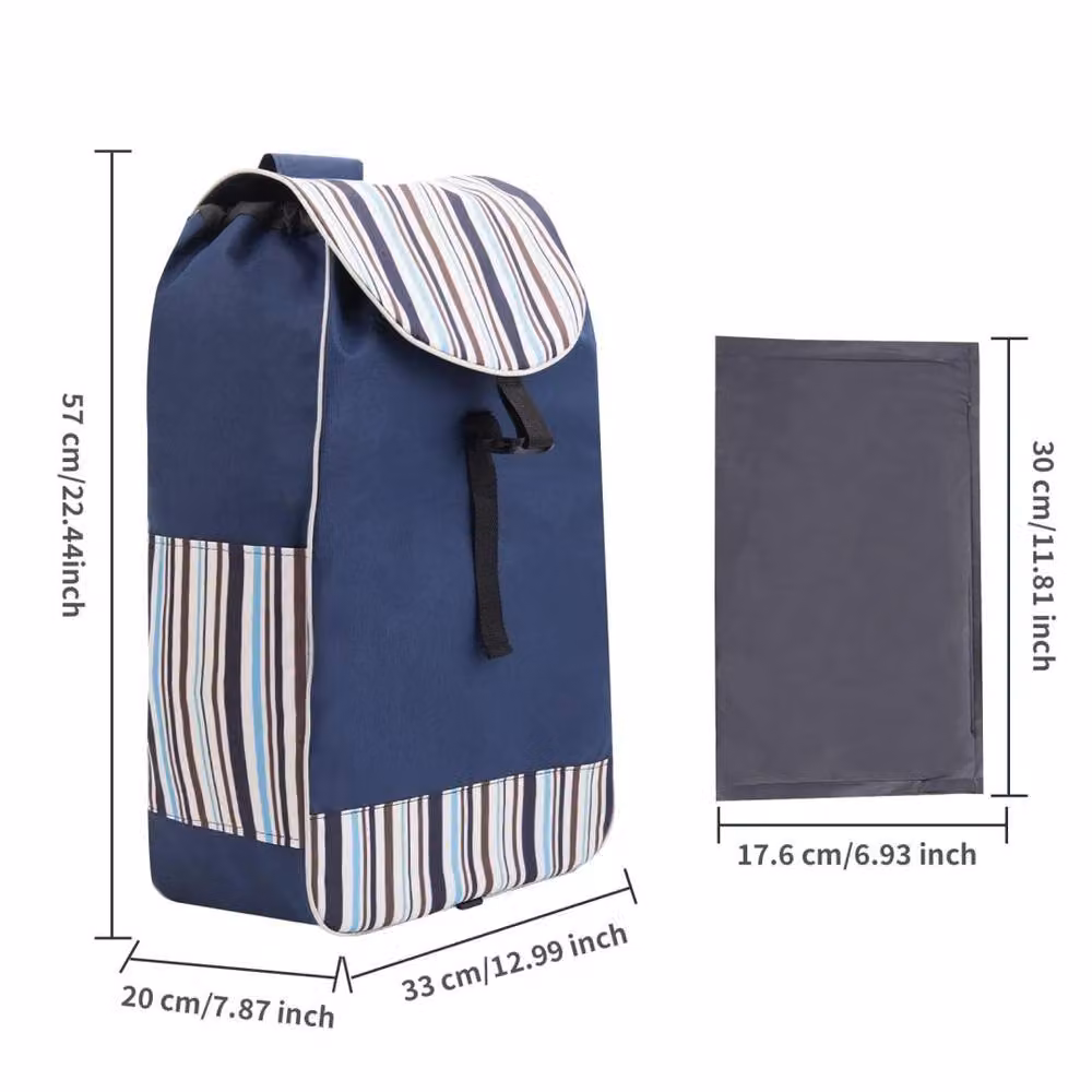 Kelvenix Reusable Foldable Shopping Trolley Replacement Bag in Dark Blue – 2