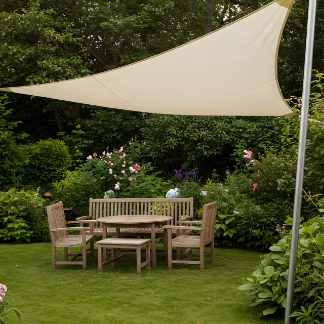 Kookaburra Triangle Pro Waterproof Garden Sail Shade, Charcoal, UPF 50, 200 x 200 cm