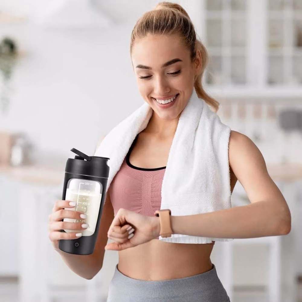 PAWNORA Electric Smart Protein Shaker Mixer Cup in Black – 5