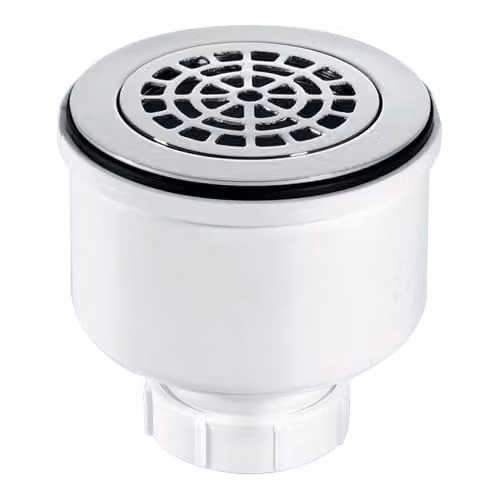 McAlpine Round White Shower Trap with Vertical Outlet and Removable Flange 90mm x 50mm