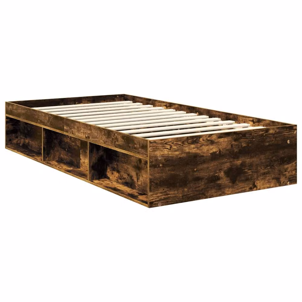 Berkfield Home Modern Bed Frame in Smoked Oak Brown, W/D/H: 100 x 200 cm – 3