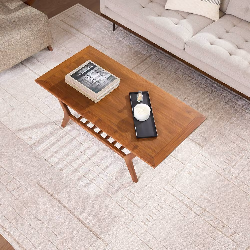 Livabliss Alba Modern Geometric Living and Dining Rug in Brown, White and Beige, W: 200 cm, D: 275 cm – 3