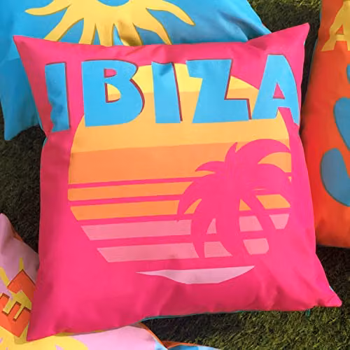 Riva Home Ibiza Outdoor Square Polyester Filled Cushion, Multicolour, W: 43 cm, D: 43 cm, H: 43 cm – 3