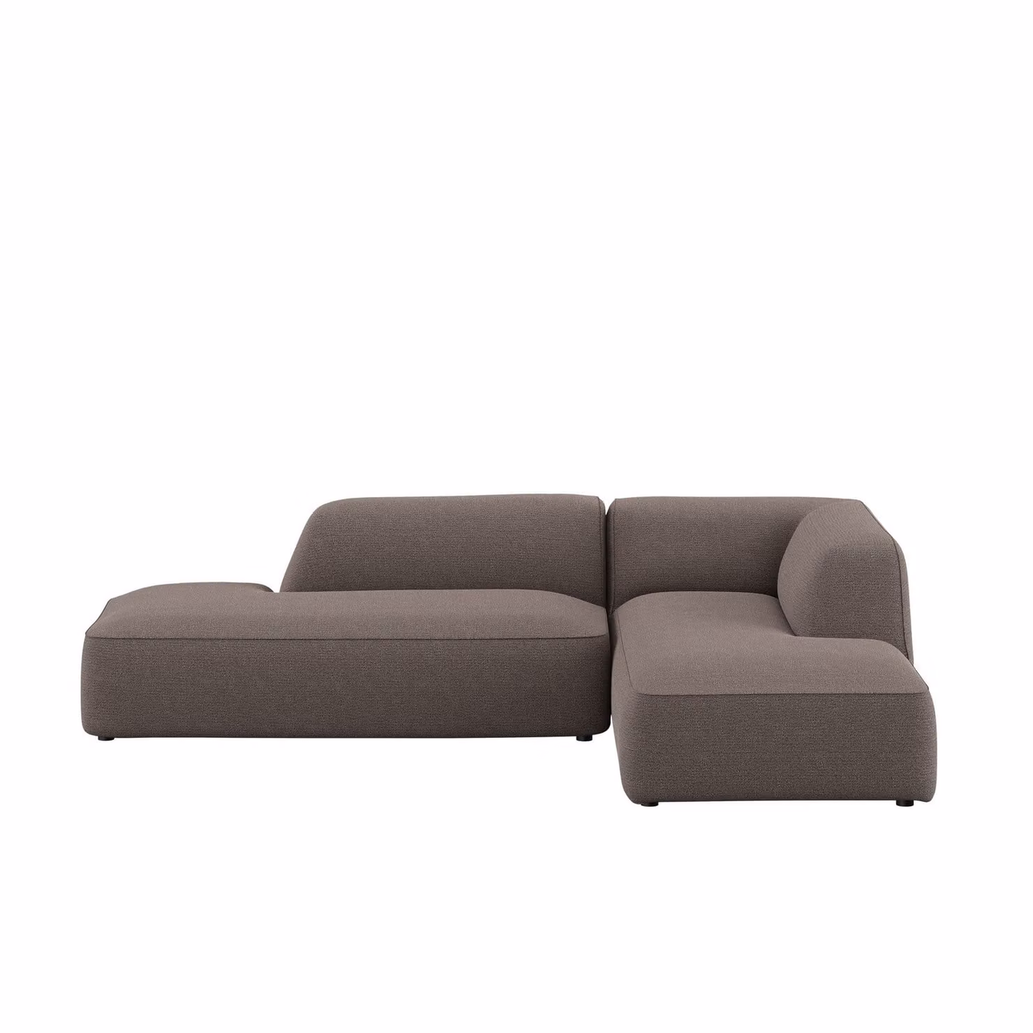 Dome Deco CALI Right-Facing L-Shape Corner Sofa in Grey Fabric