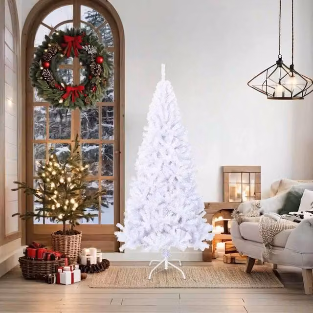 Berkfield Home White Artificial Christmas Tree with Thick PVC Branches, Height: 180 cm – 1