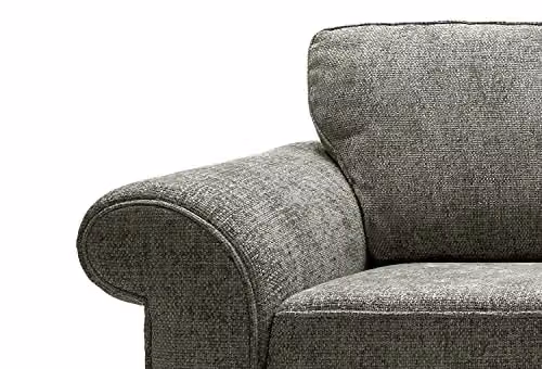 Abakus Direct Ingrid Three Seater Sofa in Rifle Green Braided Chenille Fabric, W: 215 cm, D: 90 cm, H: 60 cm – 4