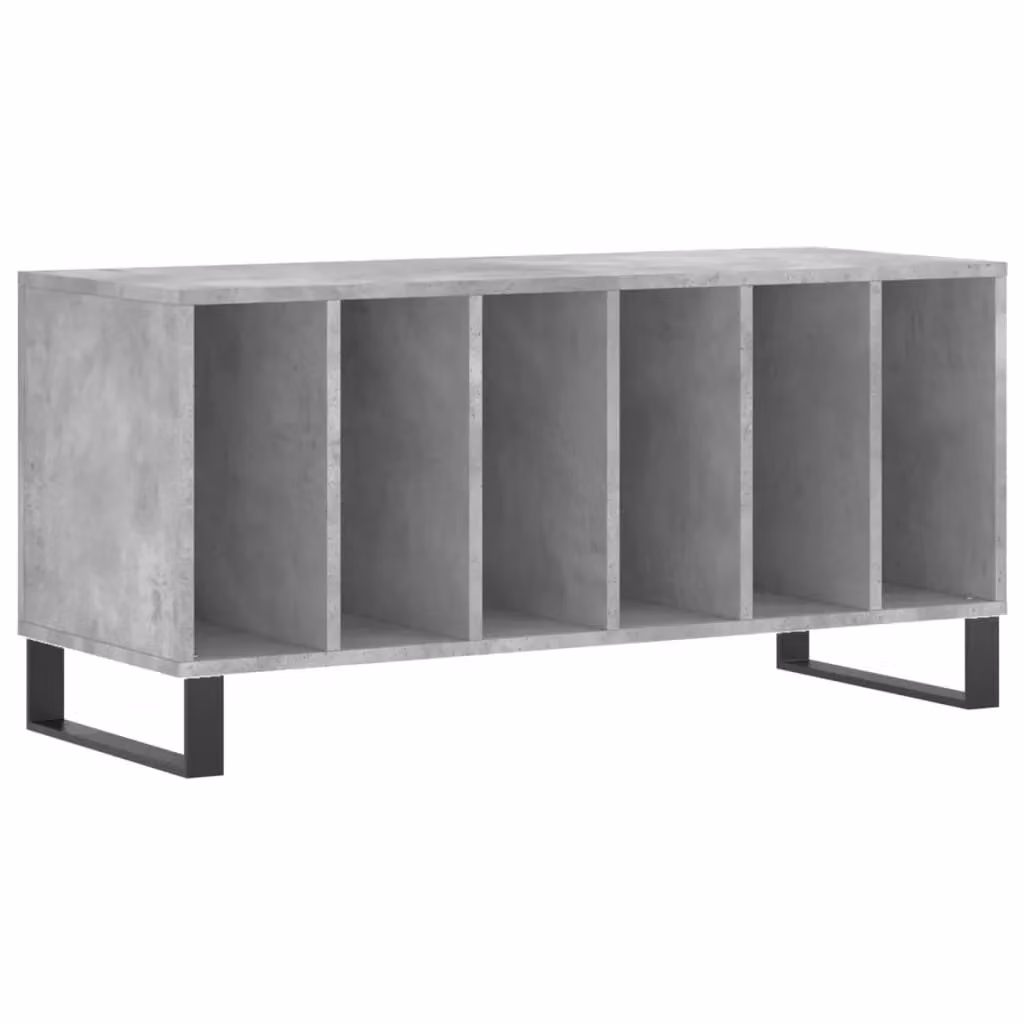 Berkfield Home Record Cabinet in Concrete Grey, W/D/H: 100 x 38 x 48 cm – 2