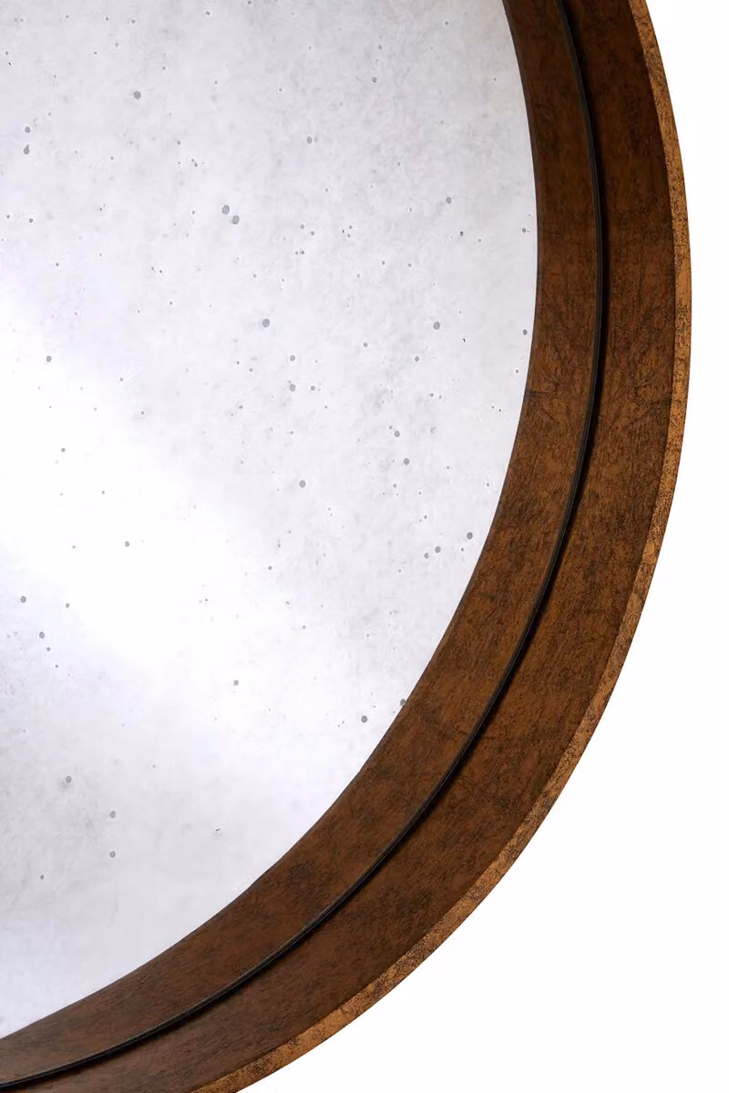 Orsina Colton Round Antique Gold Dotted Metal Wall Mirror – 3