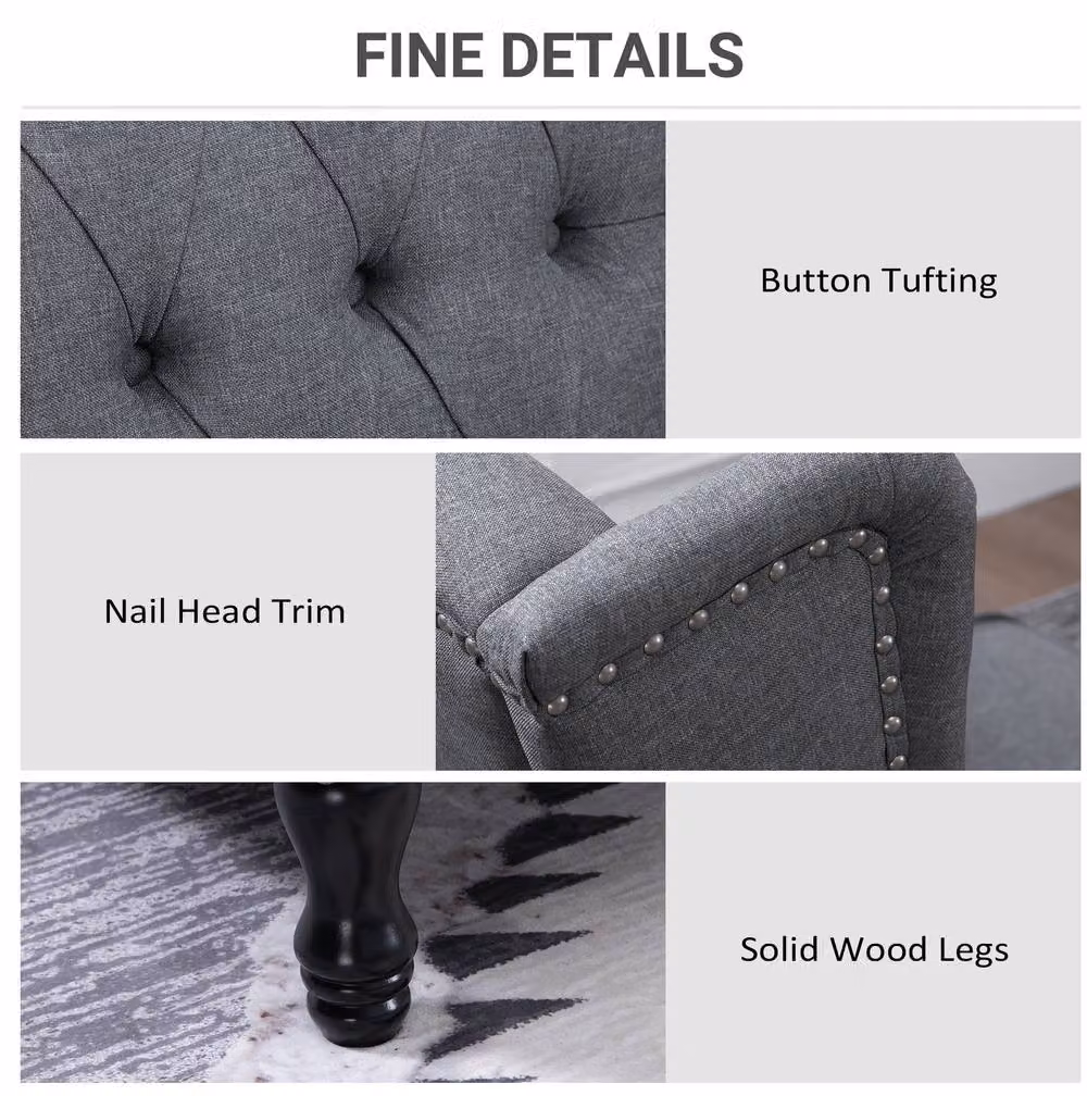 STILVORA Grey Fabric Recliner Armchair with Integrated Footrest and Solid Wood Frame – 6
