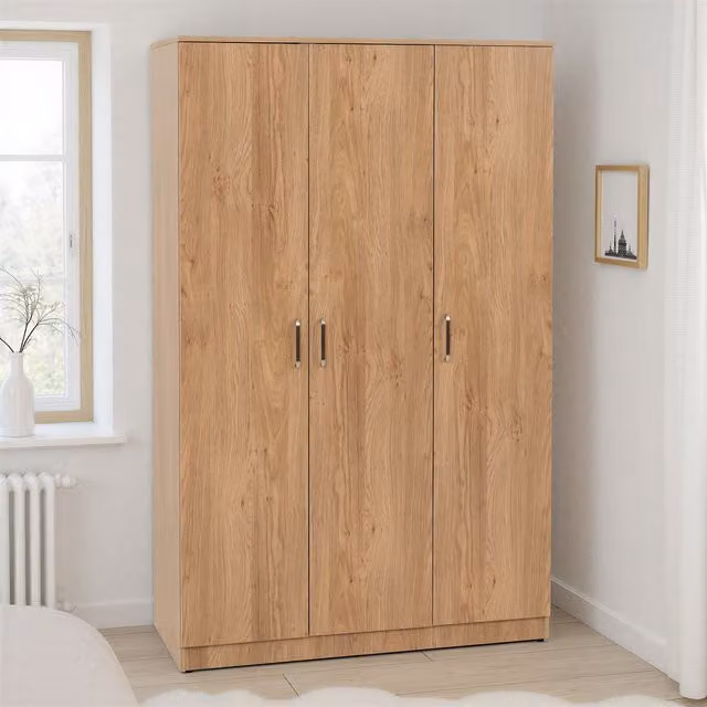 Seconique Dakotia 3 Door Wardrobe in Light Oak