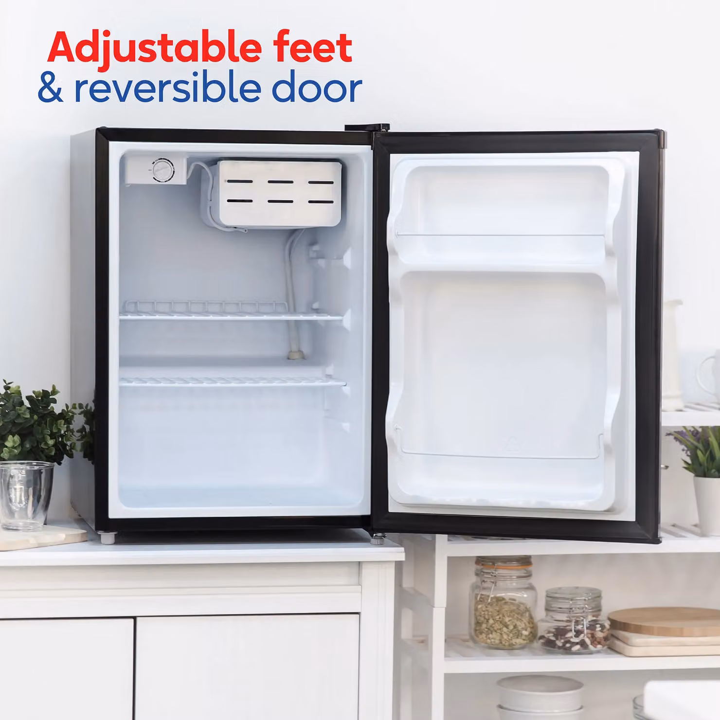 Russell Hobbs 66L Mini Countertop Fridge with Ice Box and Bottle Rack in Black – 6