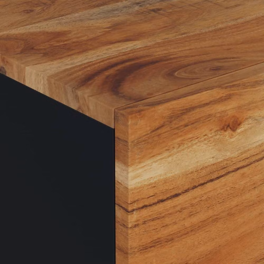 Berkfield Home Brown Acacia and Engineered Wood Coffee Table W: 80 cm, D: 50 cm, H: 40 cm – 4