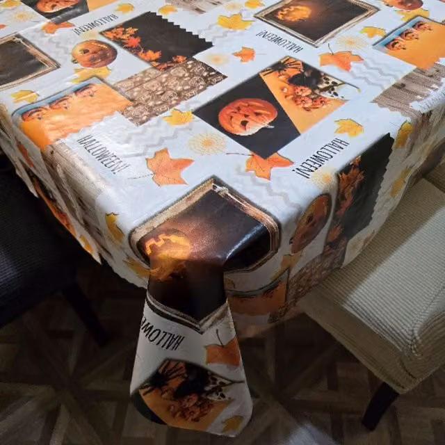 Designers 247 Halloween PVC Tablecloth, Orange, Width: 150 cm