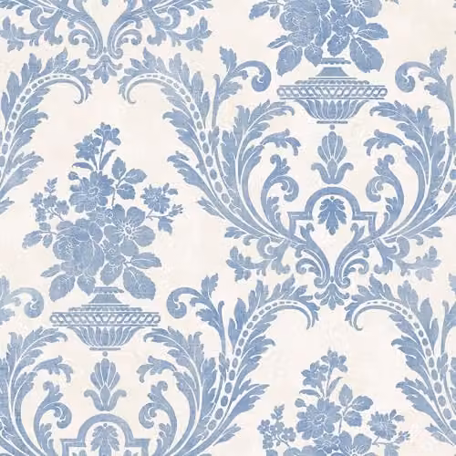 Norwall Blue Stripes and Damasks Galerie Wallpaper with Abstract Classic Design