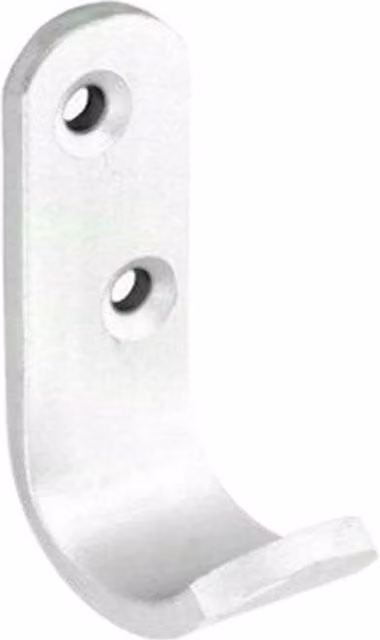 Securpak Silver Aluminium Wall Mounted Coat Hooks, Pack of 2