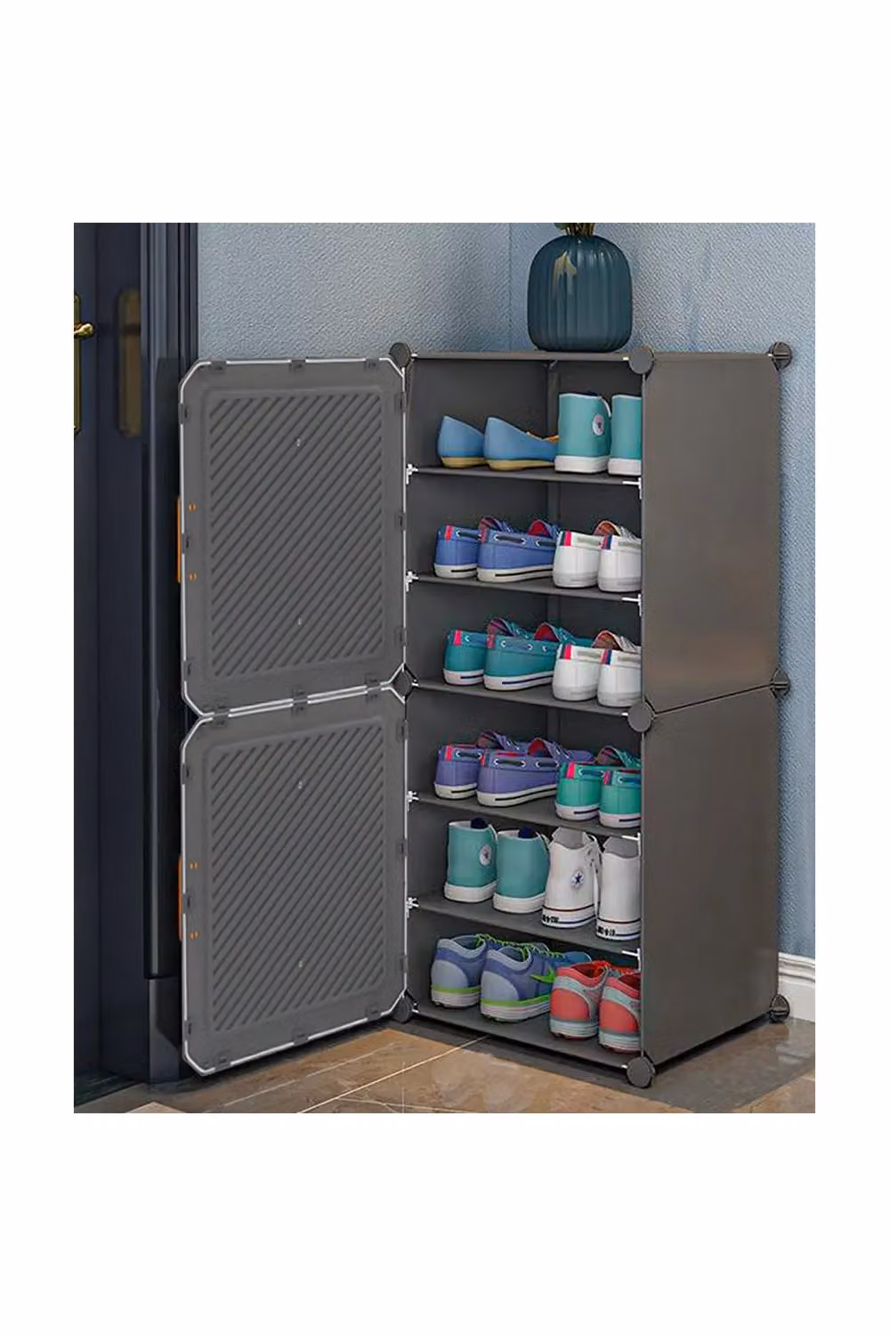 Living and Home 6-Layer Freestanding Shoe Storage Cabinet in Dark Grey – 2