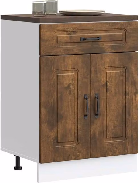 Berkfield Home Kalmar Kitchen Base Cabinet in Smoked Oak Brown