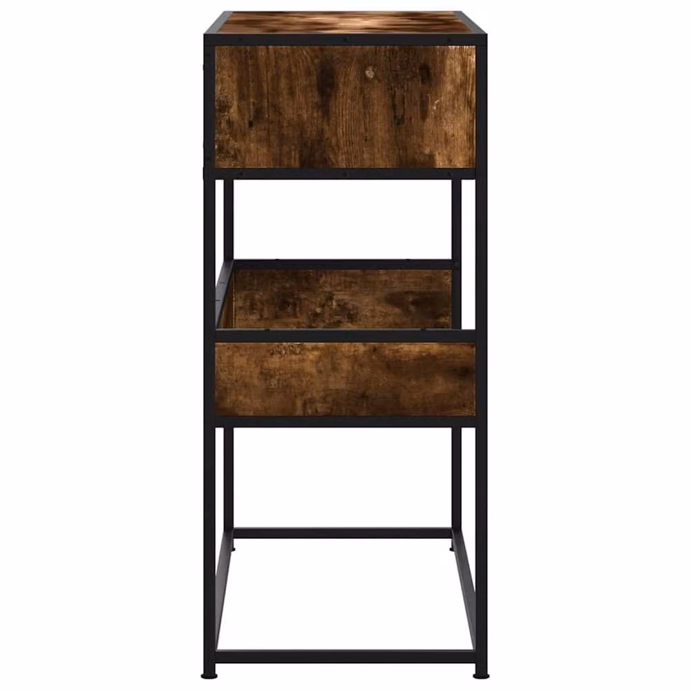 Berkfield Home Decorative Console Table in Smoked Oak Brown, W/D/H: 90 x 35 x 80 cm – 3