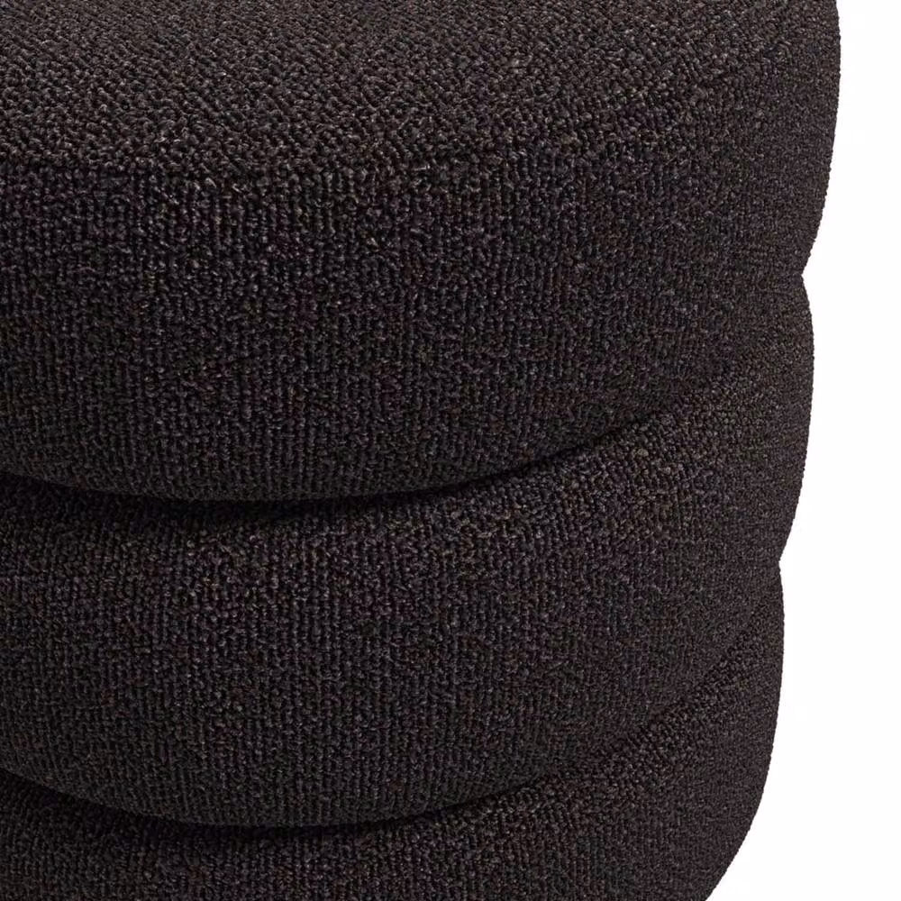 Wyld Haus Antipodes Black Chenille Round 3 Tier Pouffe – 3