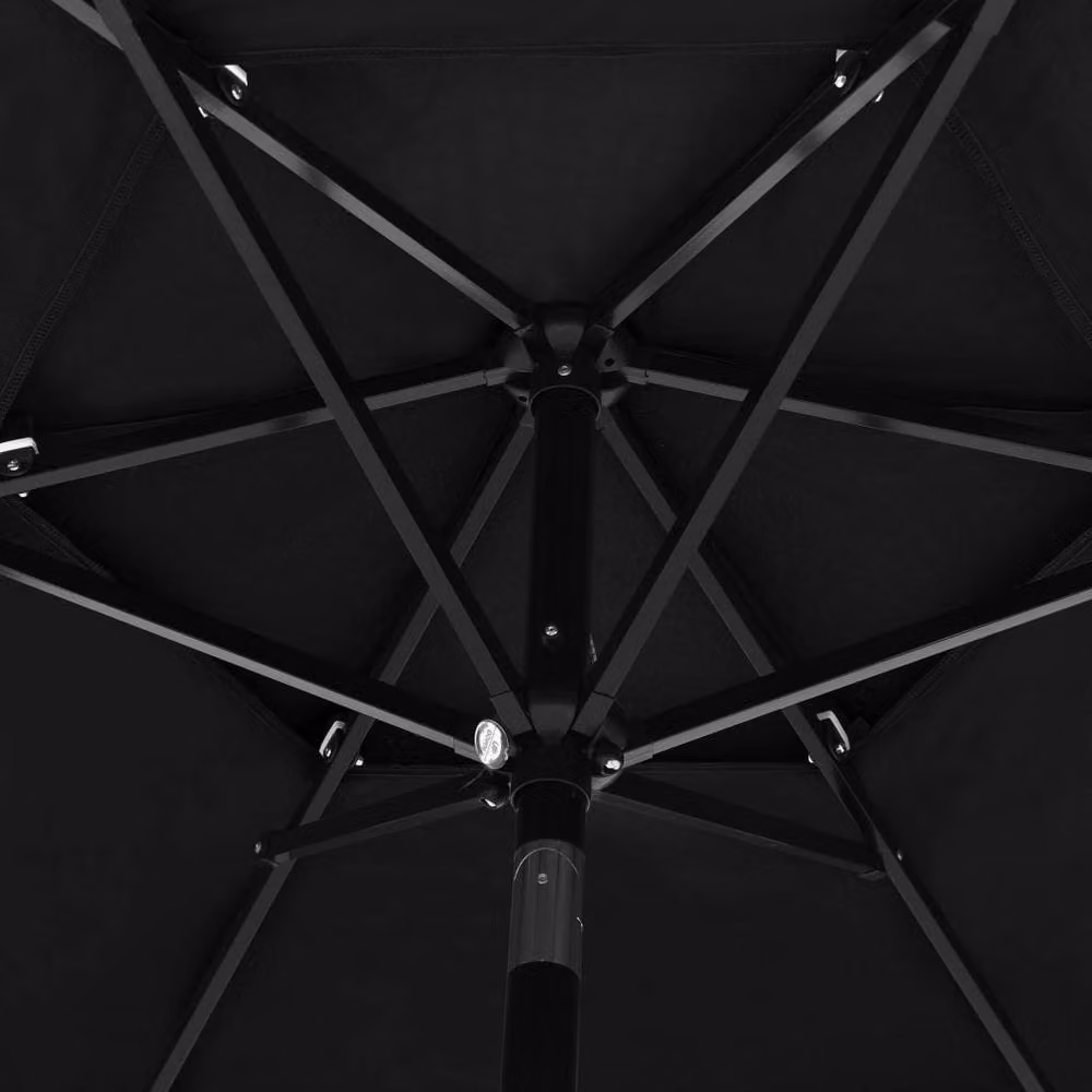 Berkfield Home 3-Tier Parasol with Aluminium Pole, Black, Diameter: 250 cm – 3