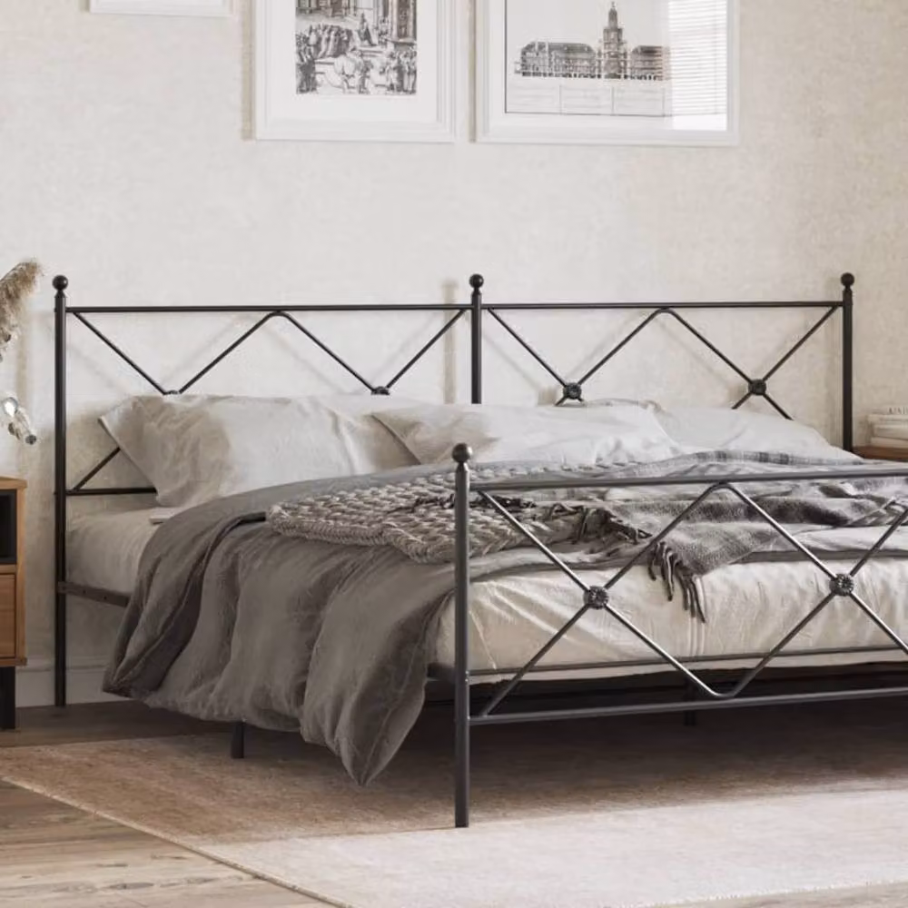Berkfield Home Matt Black Metal Headboard – 1