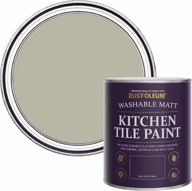 Rust-Oleum Tanglewood Grey Kitchen Tile Paint with Matt Finish, 750ml – 1