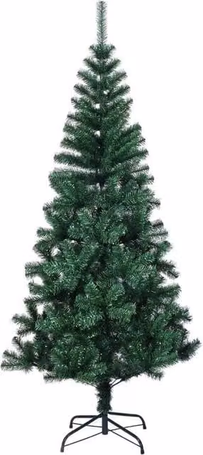 Berkfield Home Artificial Christmas Tree with Iridescent Tips, Green, Height: 210 cm