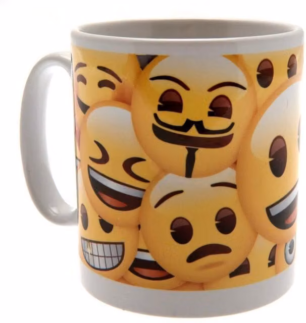 Emoji Official Icons Ceramic Mug in Yellow and White