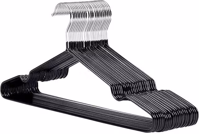 FLAVORA 20-Piece Metal Coat and Trouser Hangers in Black, W/D/H: 100 x 15 x 15 cm – 1